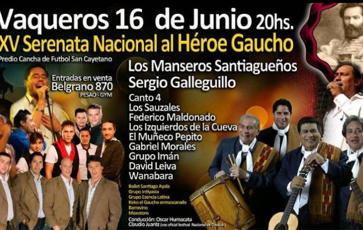 Serenata Nacional al Héroe Gaucho, 16 de junio, Vaqueros