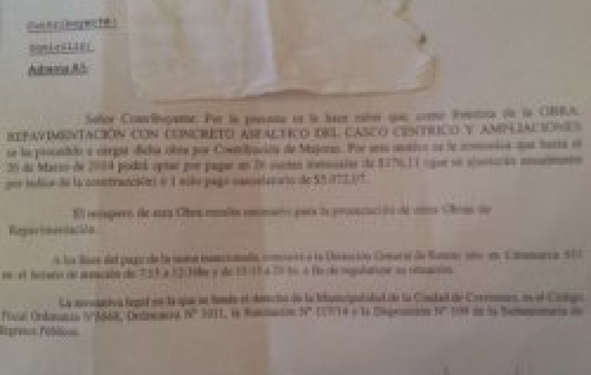 Tasa por Mejoras: obligarían al Municipio de Corrientes a devolver lo cobrado