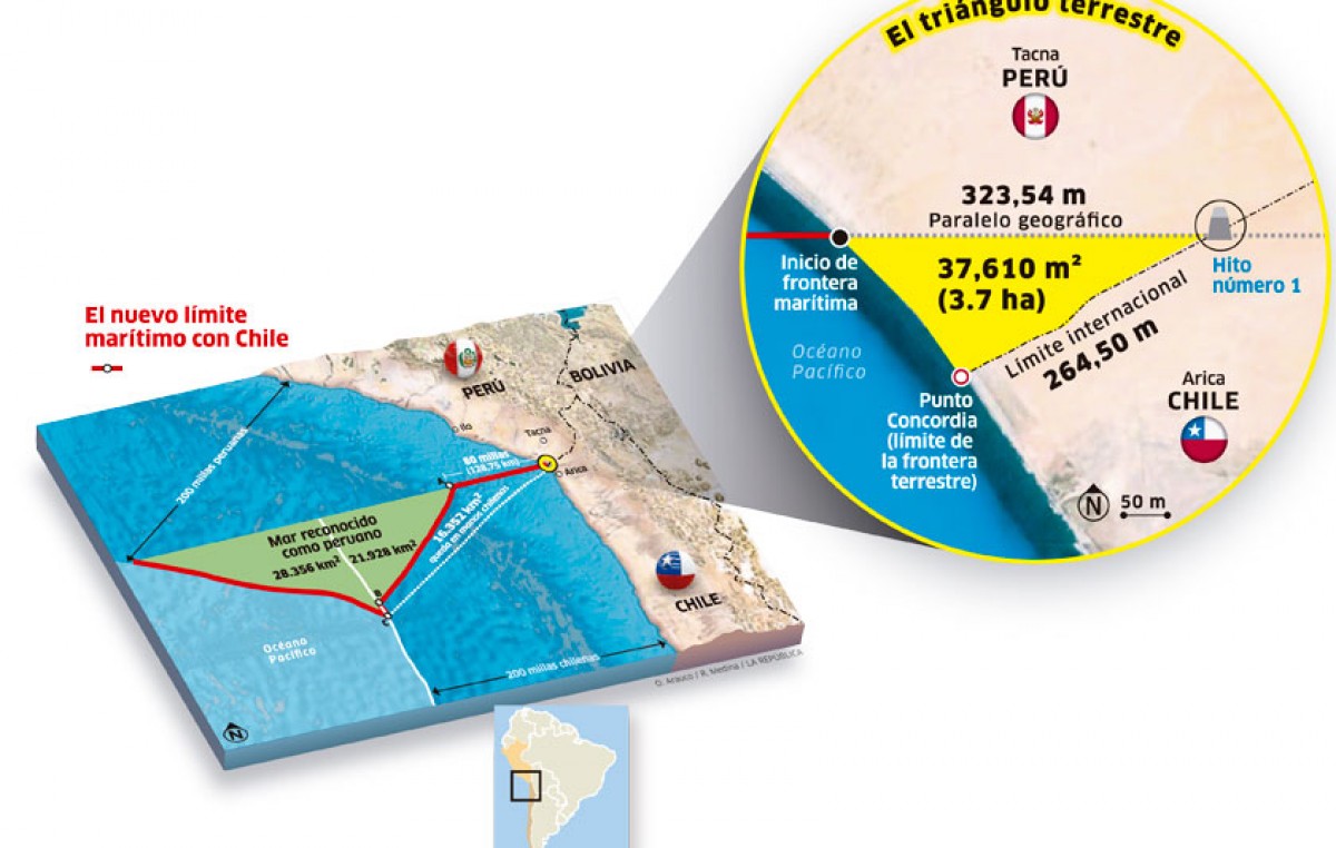 Resurgió la tensión limítrofe entre Chile y Perú por un mapa que difundió Lima