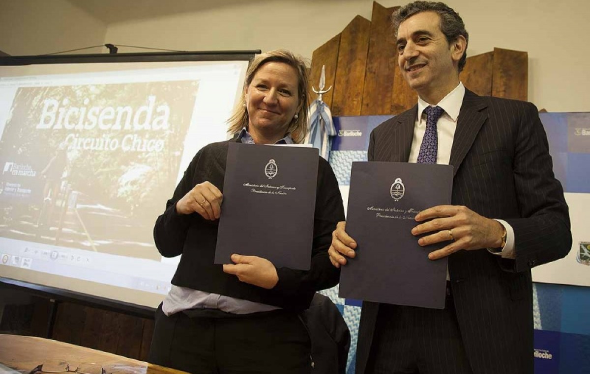 Firman convenio para la construcción de una bicisenda en Bariloche