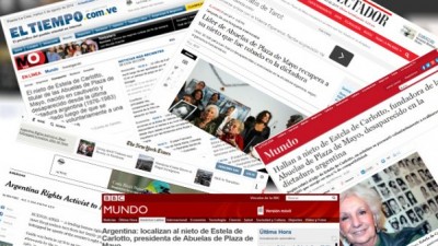 Sigue la repercusión en los diarios del mundo de la noticia del nieto de Estela Carlotto