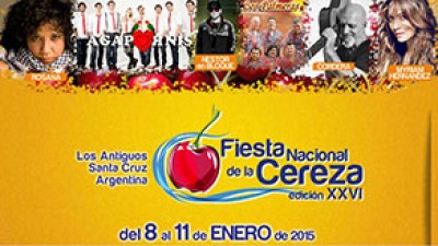 XXVI Fiesta Nacional de la Cereza, Los Antiguos  8, 9, 10 y 11 de enero