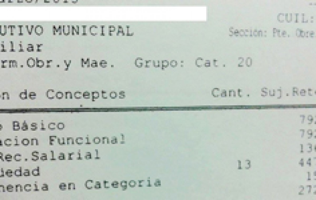 Sueldos de indigencia en Pirané: empleados municipales cobran un básico $792,70