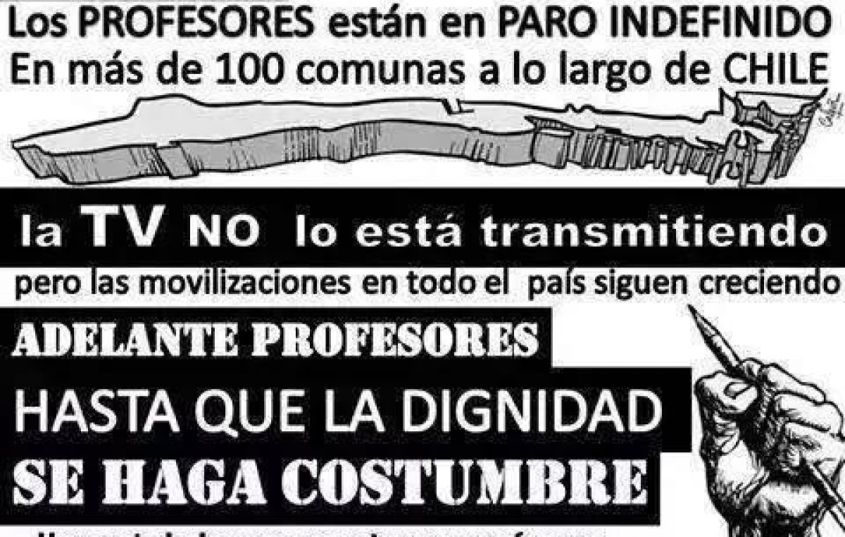 Educadores chilenos en huelga contra modelo de carrera docente