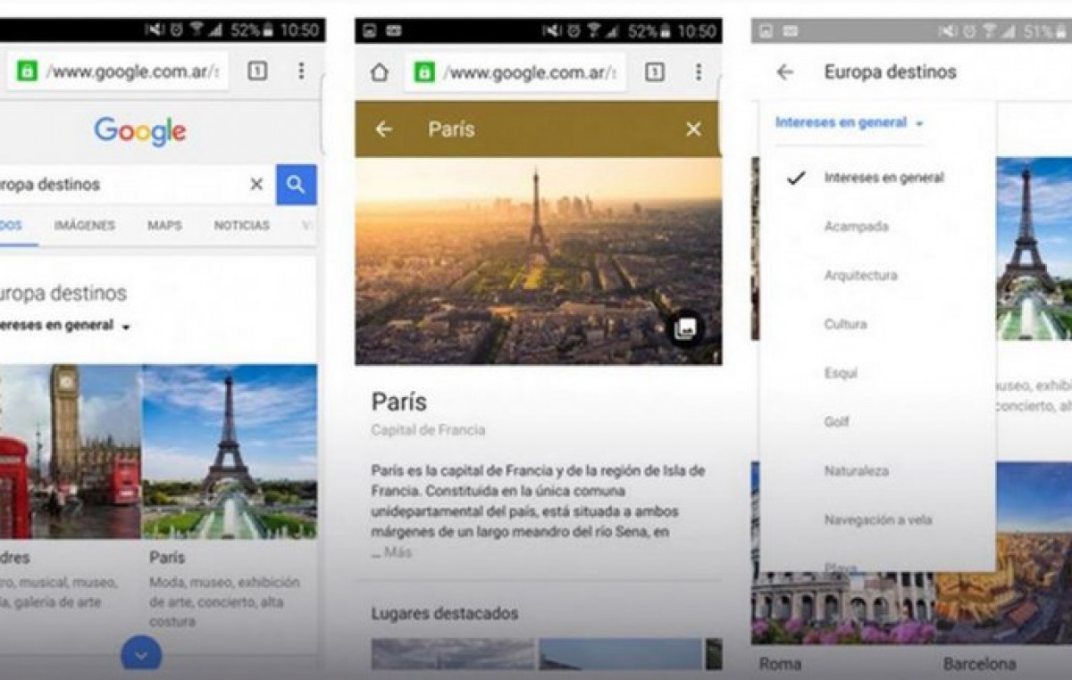 Google presentó un buscador que ayuda a planificar viajes desde el celular