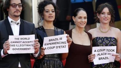 Rezo por Dilma, gestos de preocupación y apoyo en Cannes