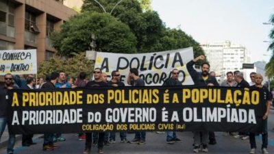 La policía de Rio protesta por falta de salarios… y papel higiénico