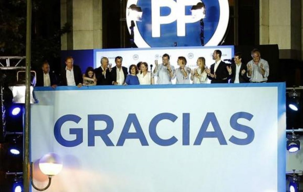 Rajoy y el PP ganan las elecciones y Podemos se queda en el tercer lugar