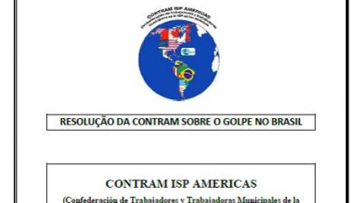 CONTRAM toma posición ante el intento destituyente (golpe) en Brasil 