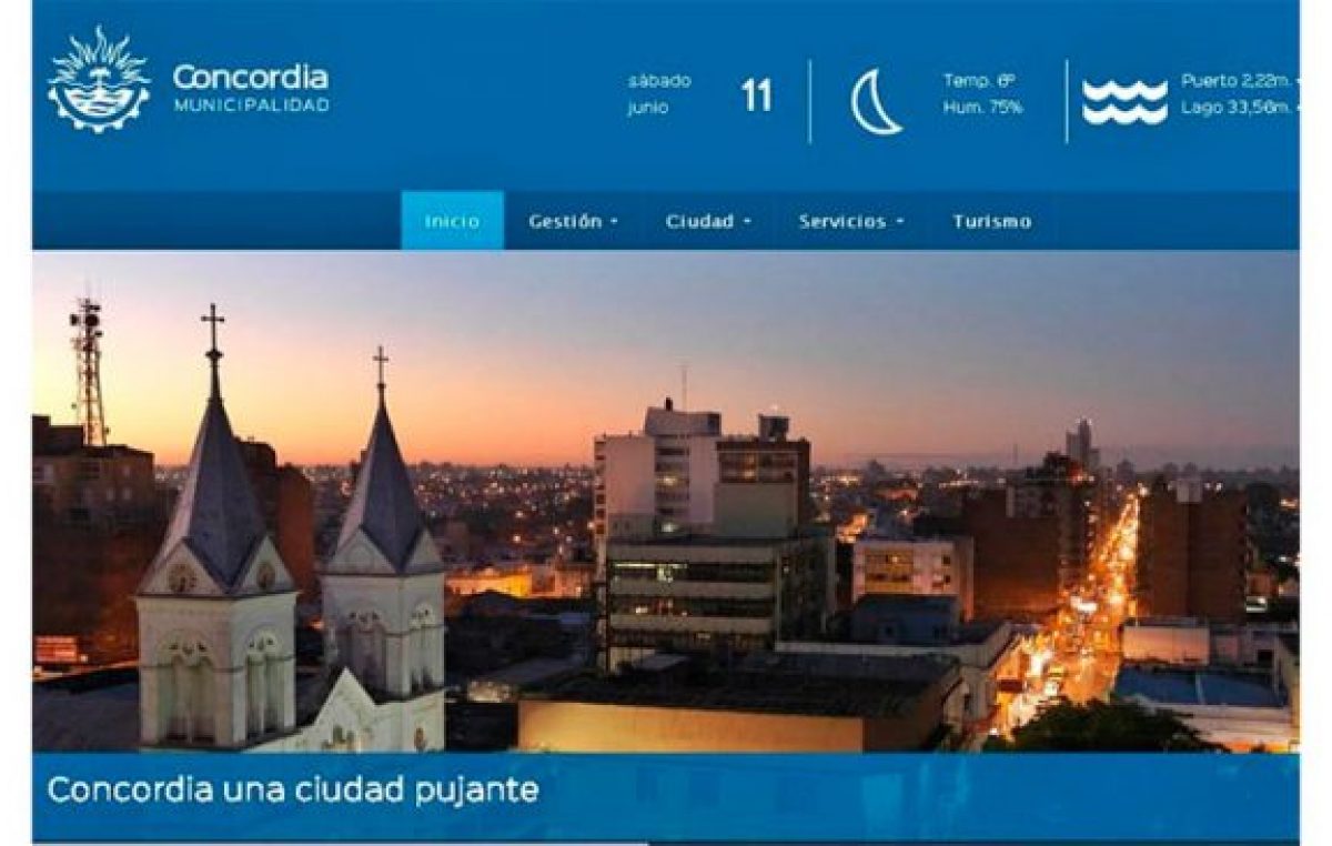 Ya funciona el nuevo sitio web de la Municipalidad de Concordia