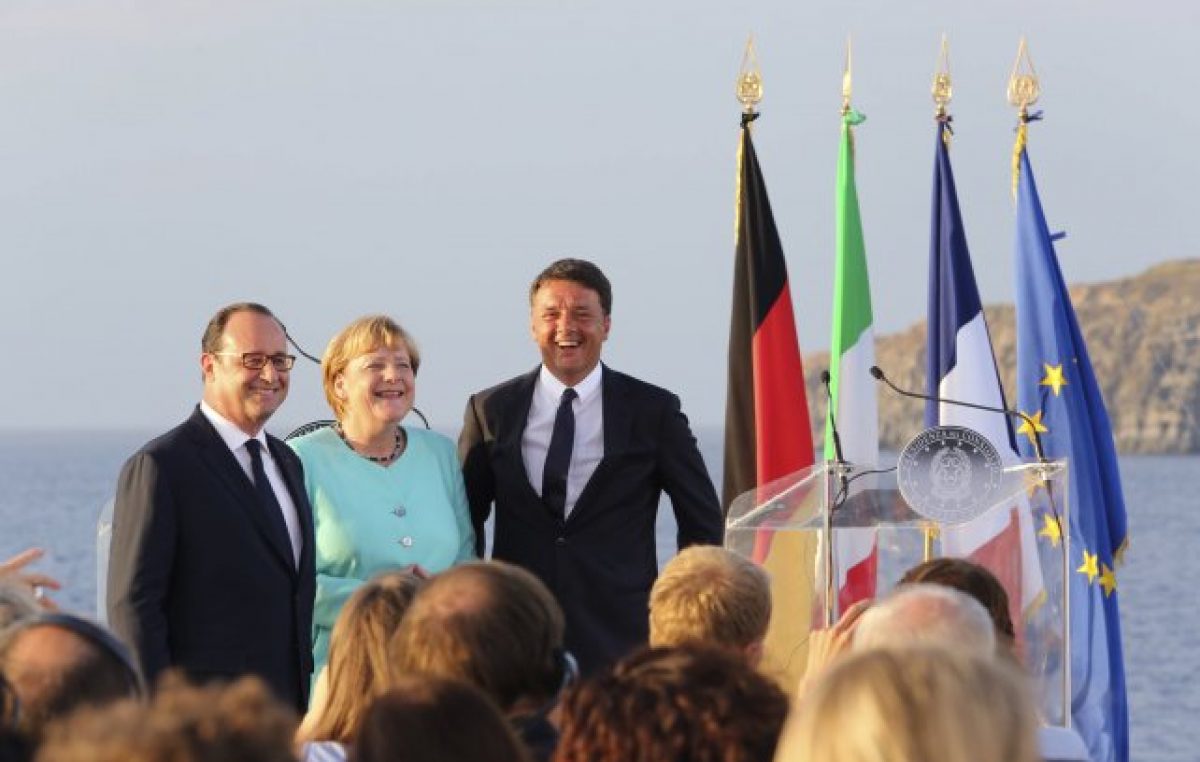 Merkel, Renzi y Hollande buscan poner en pie a la Unión Europea