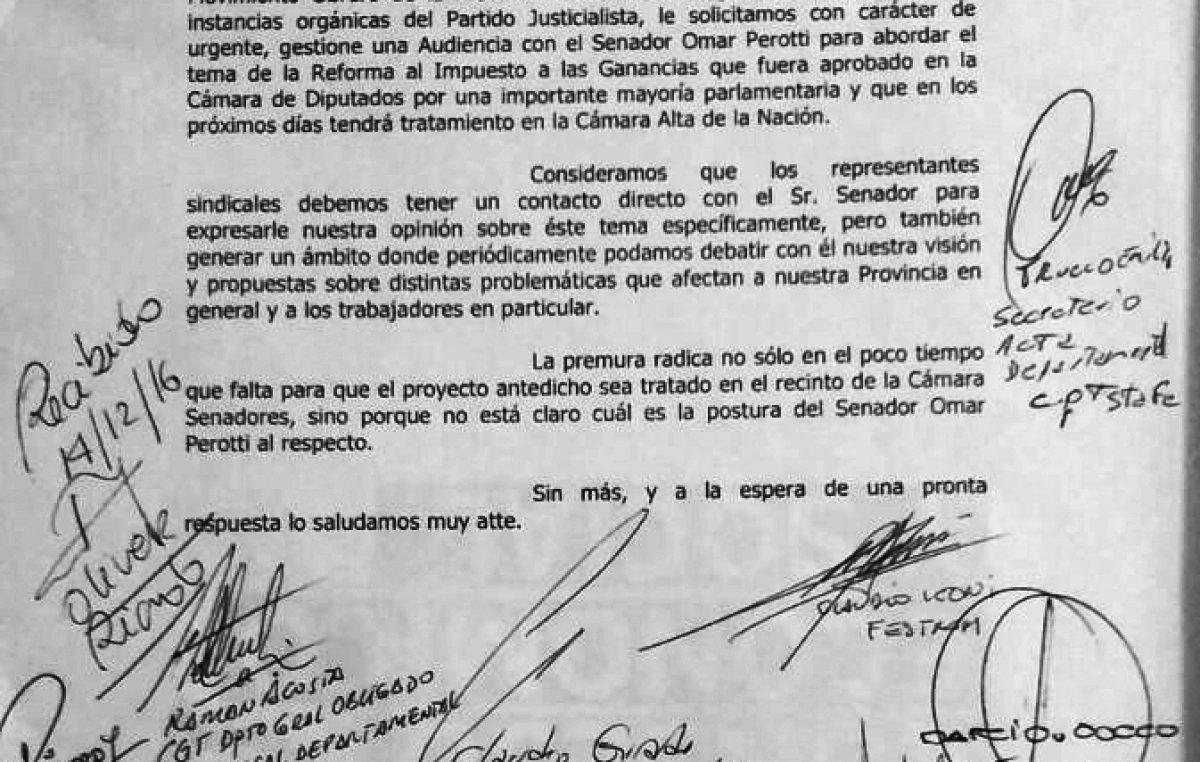 Sindicalistas del PJ santafesino reclaman urgente reunión con Perotti