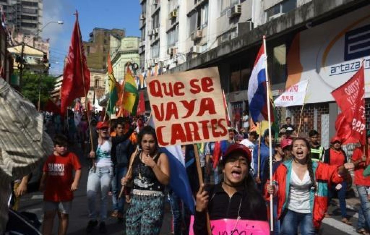 Manifestaciones en Paraguay contra la reelección de Cartes