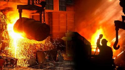 La producción de acero se derrite