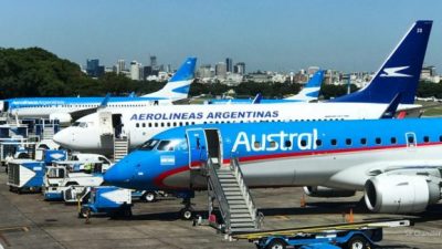 Frente de tormenta para Aerolíneas y Austral