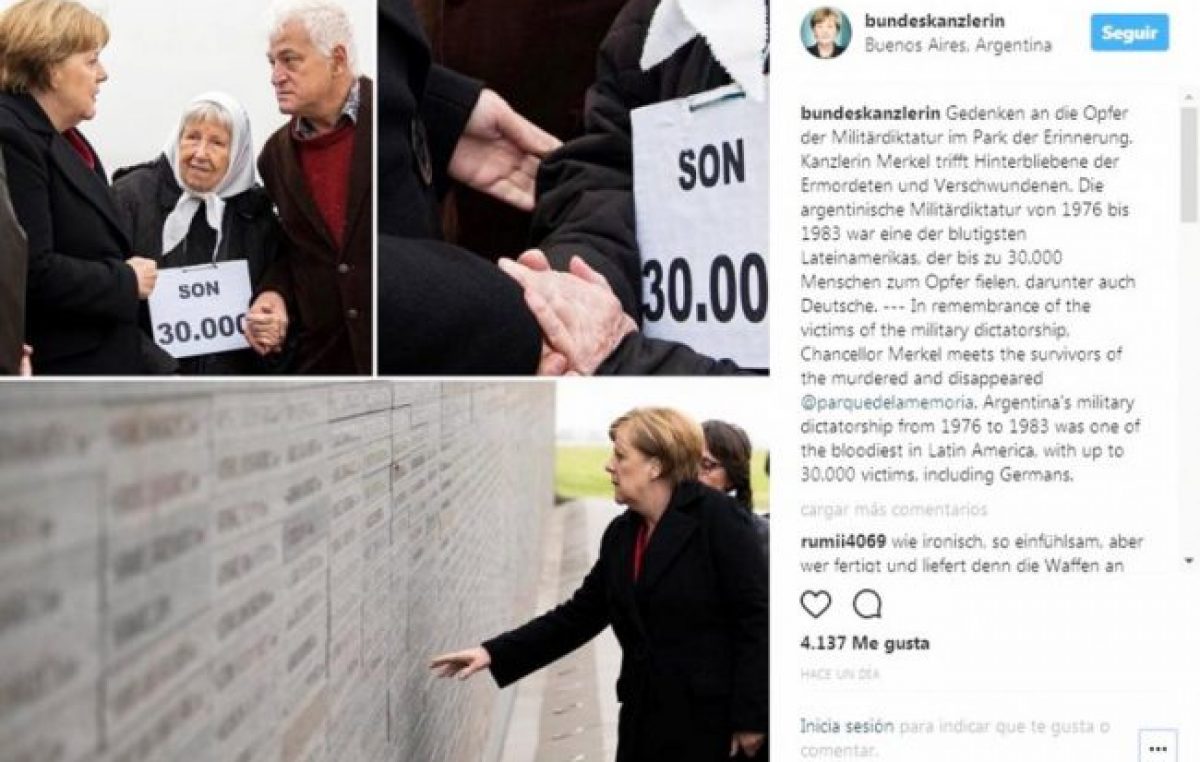Angela Merkel habló de los 30.000 desaparecidos argentinos durante la dictadura