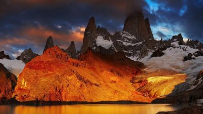 El cerro que parece echar humo en la Patagonia