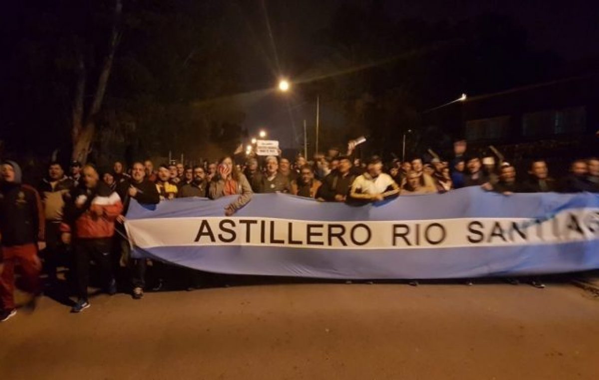 Astillero Río Santiago: los trabajadores se movilizaron ante versiones de intervención