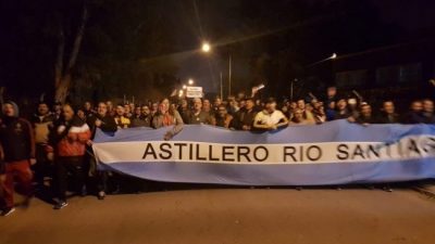 Astillero Río Santiago: los trabajadores se movilizaron ante versiones de intervención