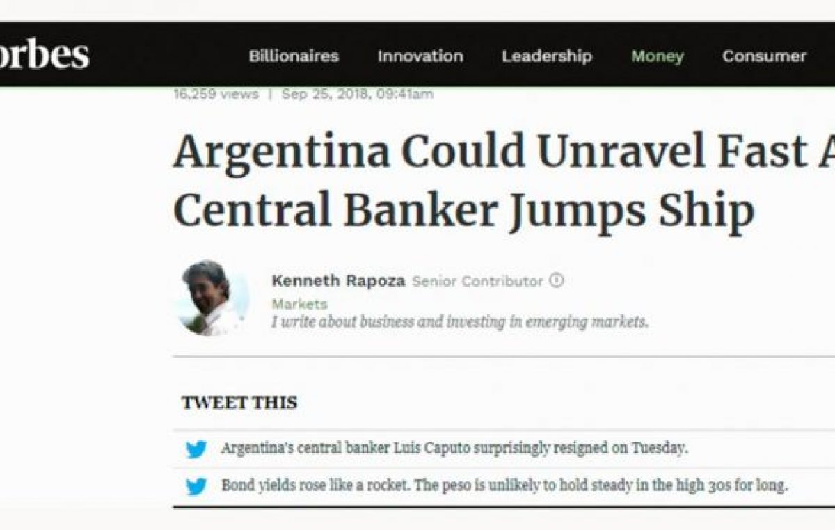 La cruda mirada de los medios económicos extranjeros: «Argentina es un Titanic que se hunde»