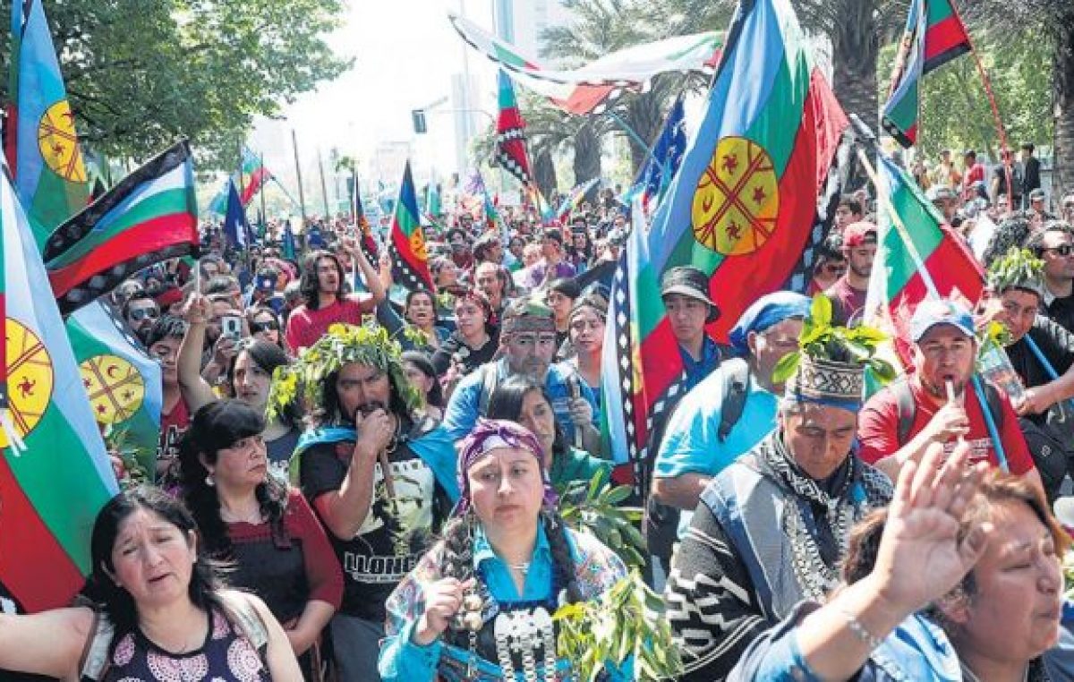 Una marcha mapuche en Chile