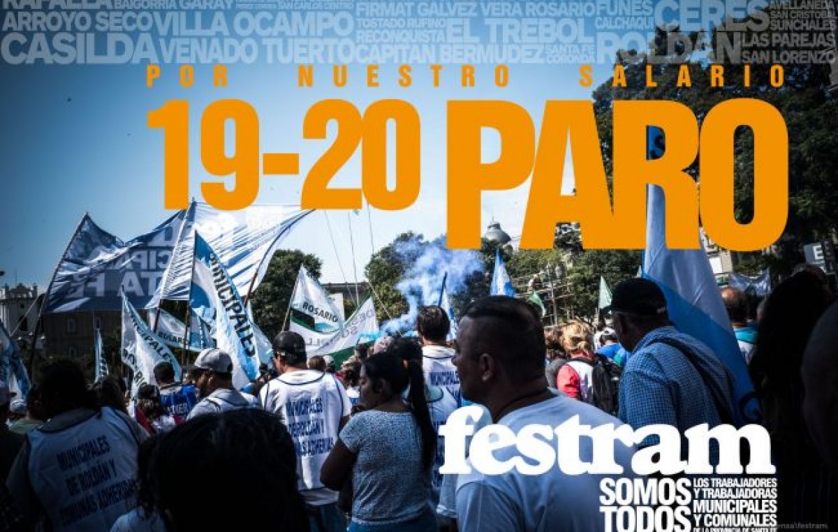 19 y 20 de marzo paro de municipales santafesinos