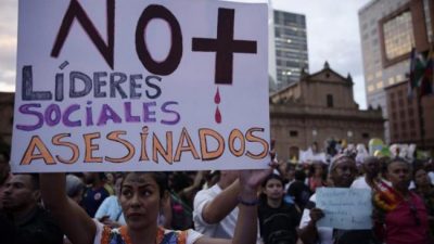 En Colombia 19 líderes sociales fueron asesinados en lo que va de 2020 