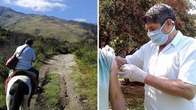 La historia del enfermero que va a caballo a vacunar a la zona rural
