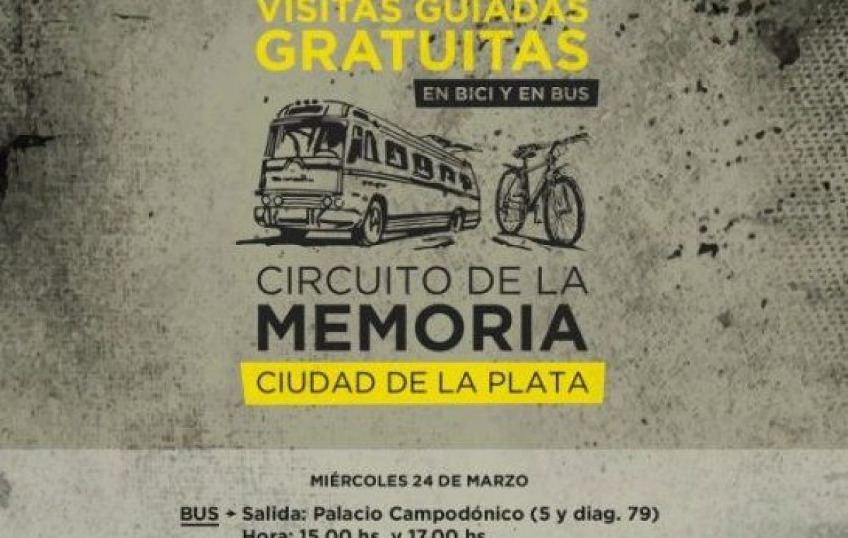La Plata: Lanzan el tour guiado Circuito de la Memoria, para hacer en bus y bicicleta