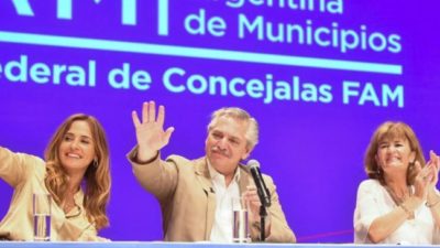 Alberto Fernández en el encuentro de consejalas e intendentas organizado por la Federación Argentina de Municipios