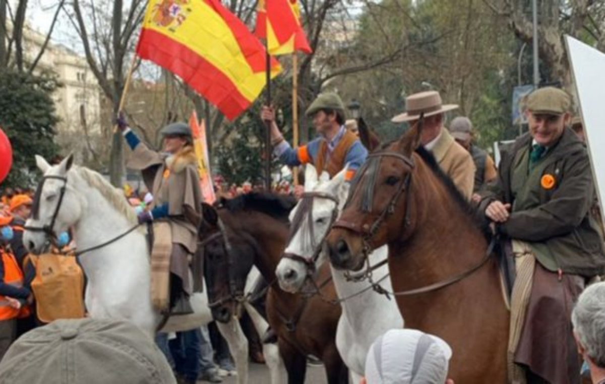 Protesta en Madrid por la situación del sector agropecuario