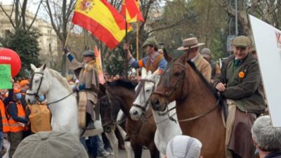 Protesta en Madrid por la situación del sector agropecuario