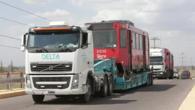 Llegaron tres nuevas duplas del Metrotranvía a Mendoza para sumarse a la ampliación del servicio