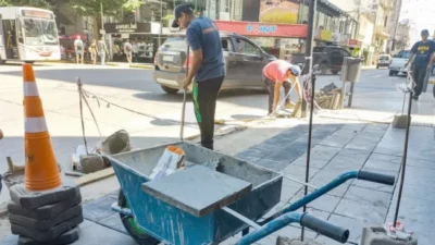 Intervienen 1.500 metros de veredas en el centro de la ciudad de Río Cuarto