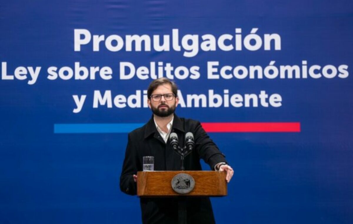 Boric promulgó una ley sobre delitos económicos y ambientales