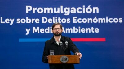 Boric promulgó una ley sobre delitos económicos y ambientales