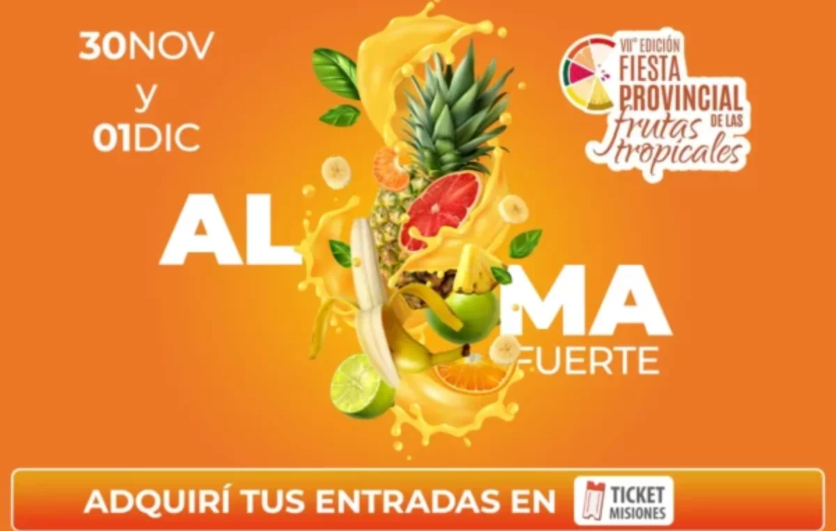 Almafuerte celebra la séptima edición de la Fiesta Provincial de las Frutas Tropicales este 30 de noviembre