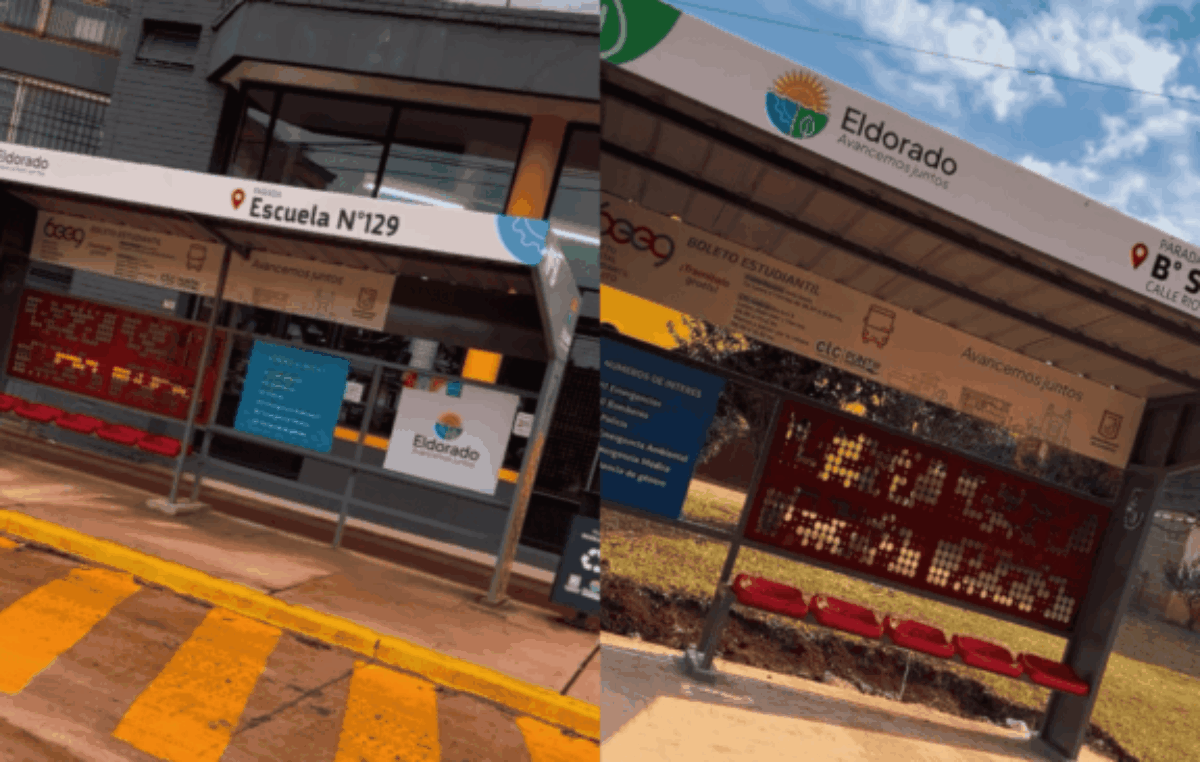 Eldorado renueva sus refugios peatonales y mejora la infraestructura urbana